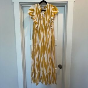 Maeve Anthropolgie yellow and white Cassandra Dress